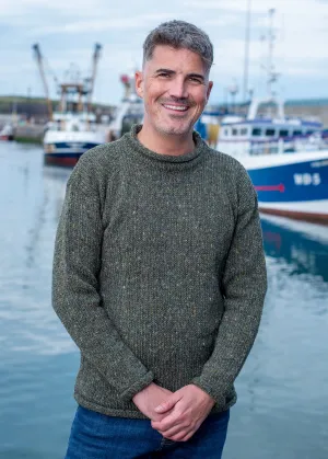 Donegal Roll Neck Sweater | Green
