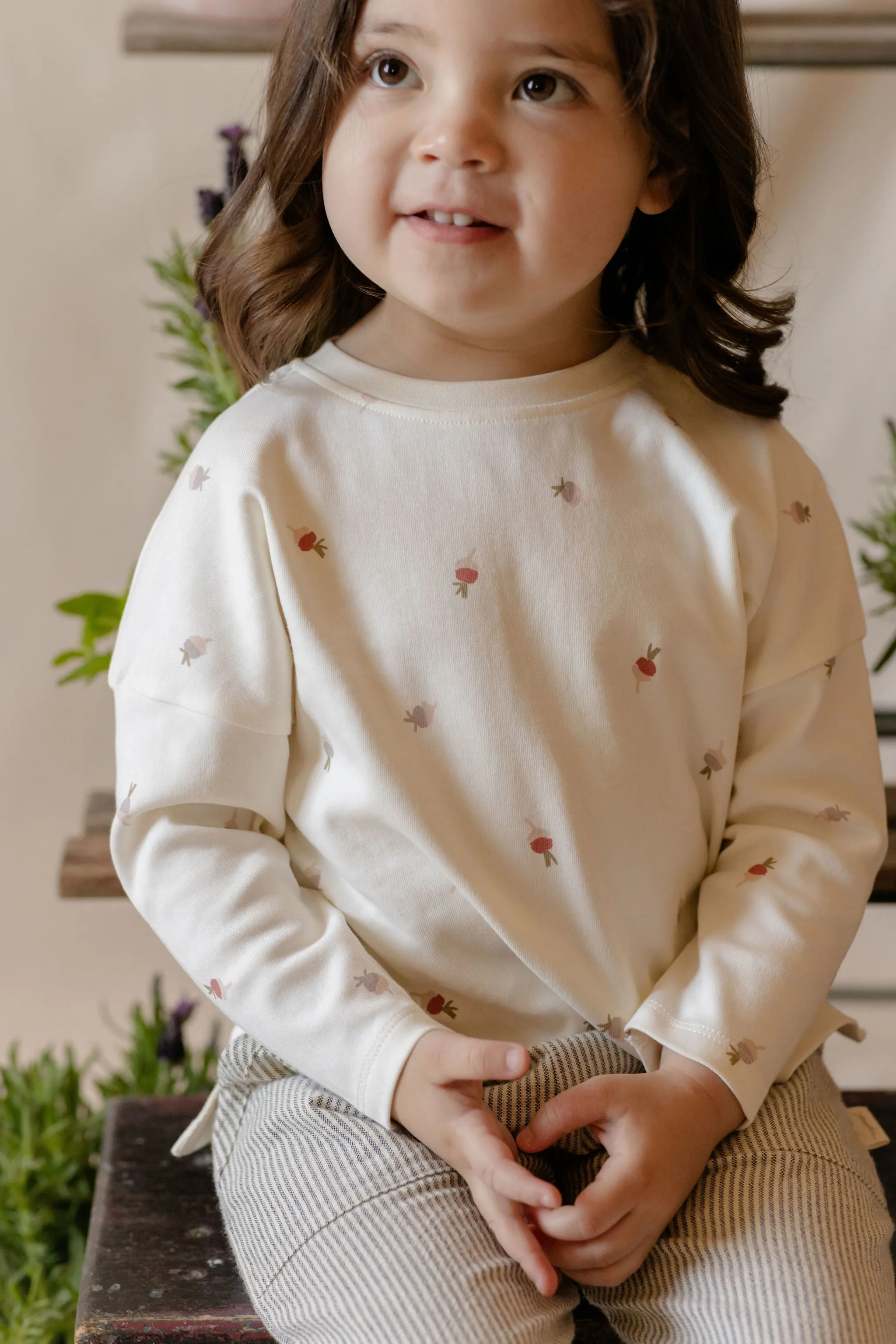 Dropped Shoulder Long Sleeve Toddler Top